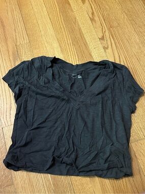 Aerie Cropped V Neck T Shirt
